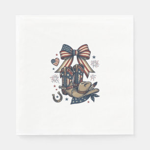 Serviette En Papier Bottes de cowgirl patriotiques et chemise occident