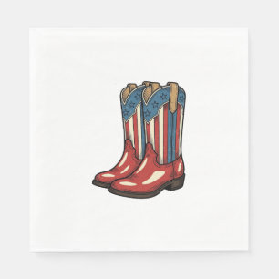 Serviette En Papier Bottes de cowgirl patriotiques vintage Chemise occ