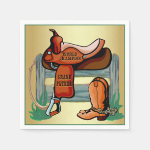 Serviette En Papier Bottes de selle du grand-père Champion Western Cow
