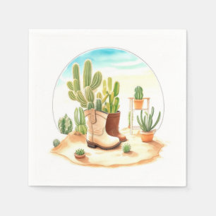 Serviette En Papier Bottes et berceuses : Baby shower Wild West Cowboy