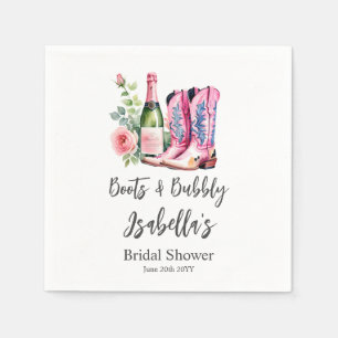 Serviette En Papier Bottes et Fête des mariées rose mousseuse