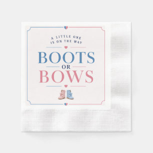 Serviette En Papier Bottes ou arcs révélation du sexe Rose ou bleu
