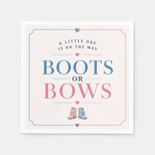 Serviette En Papier Bottes ou arcs révélation du sexe Rose ou bleu