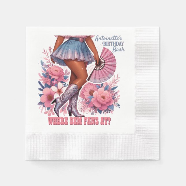 Serviette En Papier Bottes sur le sol Western Glam Cowgirl (Devant)