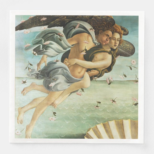 Serviette En Papier Botticelli "The Birth of Venus - Zephyr & Chloris" (Devant)