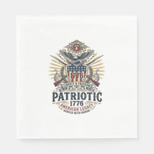 Serviette En Papier Bouclier de bataille patriotique 1776 Sym inspiré 