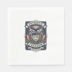 Serviette En Papier Bouclier de bataille patriotique 1776 Sym inspiré 