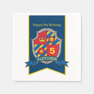 Serviette En Papier Bouclier de chevalier 5e anniversaire serviettes d