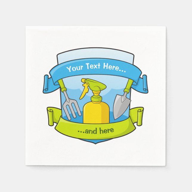 Serviette En Papier Bouclier de jardin avec bannières (Devant)