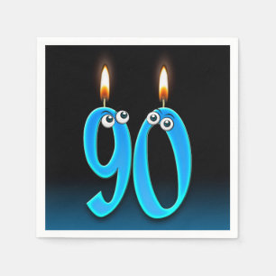 Serviette En Papier Bougie de 90e anniversaire avec globes oculaires
