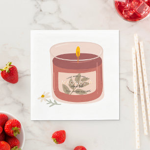 Serviette En Papier Bougie de Magnolia d'automne rustique