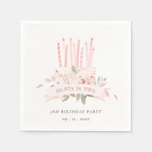 Serviette En Papier Bougies à gâteau floral moelleux n'importe quel âg