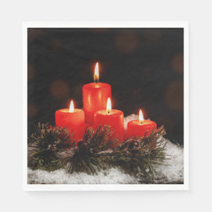 Serviette En Papier Bougies de Noël festives