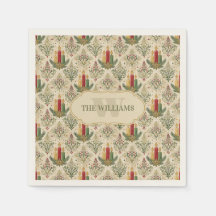 Bougies et ornements de Noël vintage Monogramme