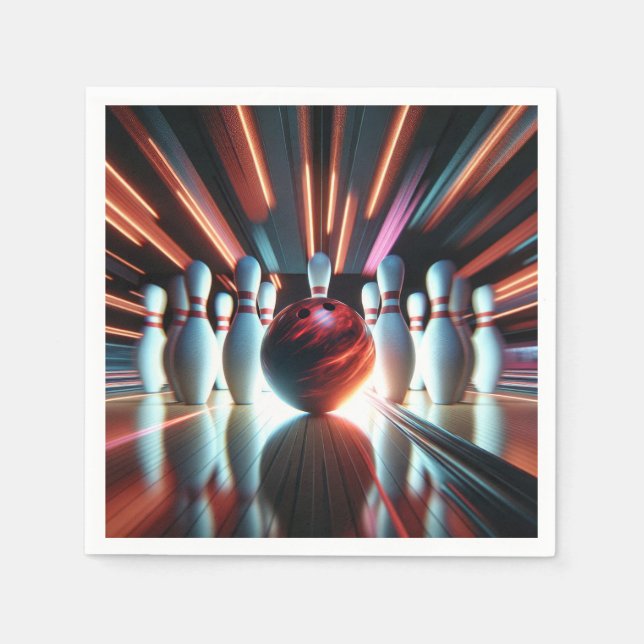 Serviette En Papier Boule de bol rouge et poubelles (Devant)