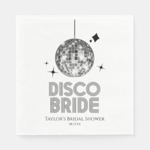 Serviette En Papier Boule De Disco Argentée Mariée De Mariage Enterrem