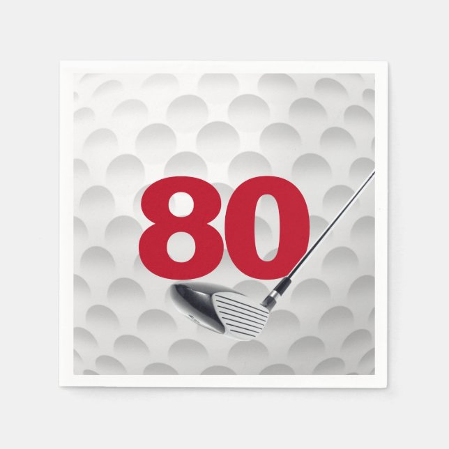 Serviette En Papier Boule de golf 80e anniversaire (Devant)