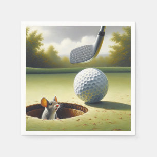 Serviette En Papier Boule De Golf Et Souris