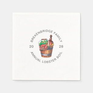 Serviette En Papier Boule de homard Document annuel de fête d'été fami