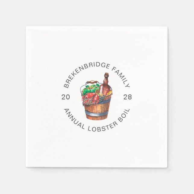 Serviette En Papier Boule de homard Document annuel de fête d'été fami (Devant)