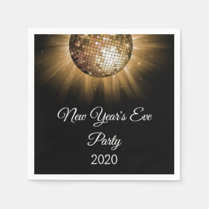 Serviette En Papier Boule Disco Gold du Nouvel An 2019