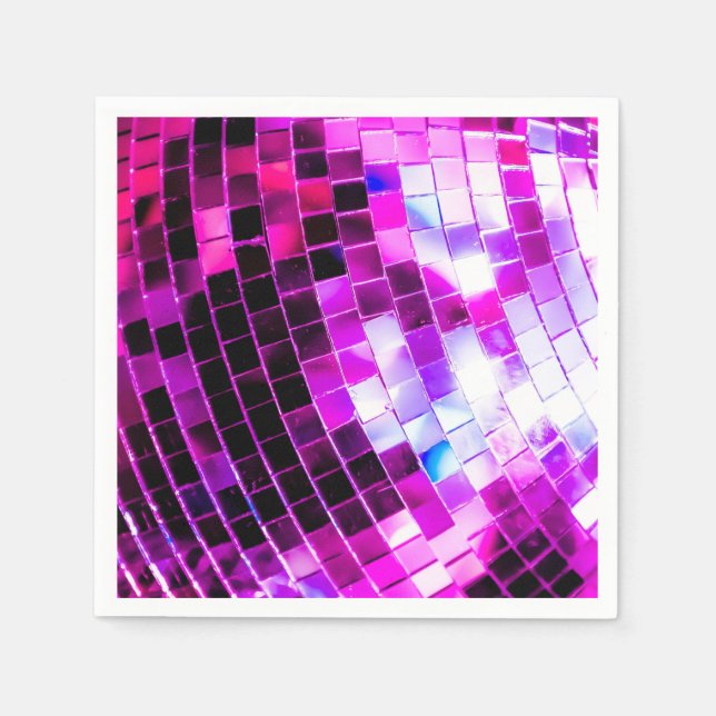 Serviette En Papier Boule Disco Purple Mirror (Devant)