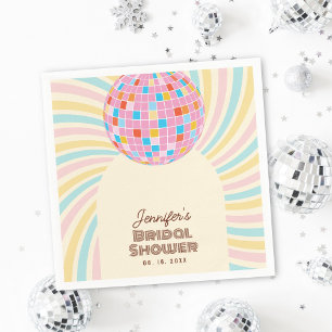 Serviette En Papier Boule disco rose rétro Groovy Bohème Shower de mar