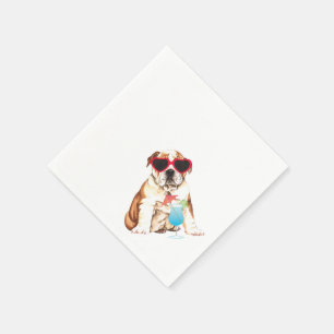 Serviette En Papier Bouledogue d'été