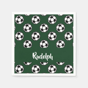 Serviette En Papier Boules de football motif vert
