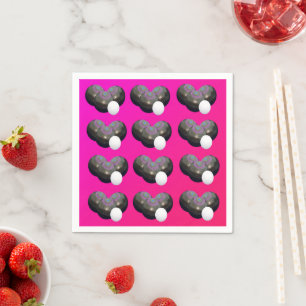 Serviette En Papier Boules de pelouse roses chaudes, serviettes de pap