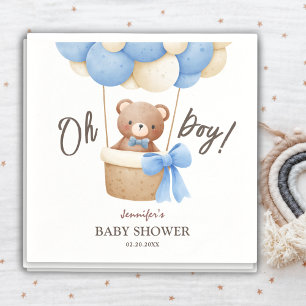 Serviette En Papier Boulon bleu mignon Ours Teddy Baby shower garçon
