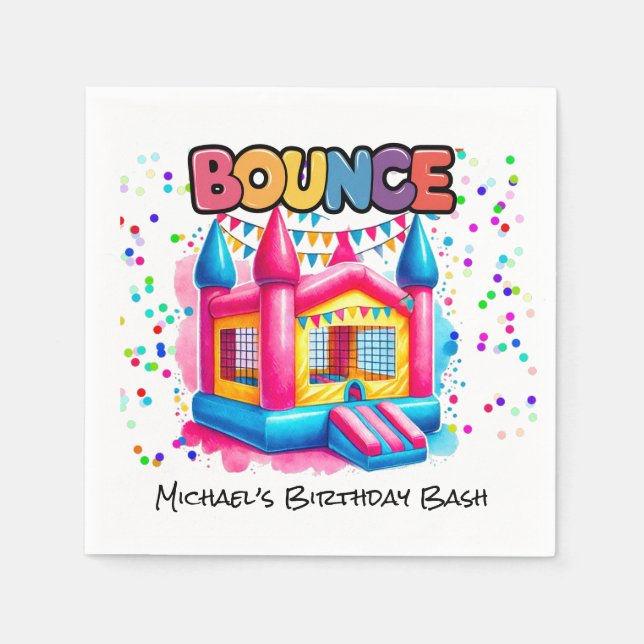 Serviette En Papier Bounce House Anniversaire Bash (Devant)