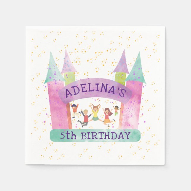 Serviette En Papier Bounce House Jump Jouer Gymnastique Anniversaire d (Devant)