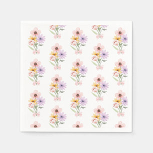 Serviette En Papier Bouquet aquarelle mariage floral joli