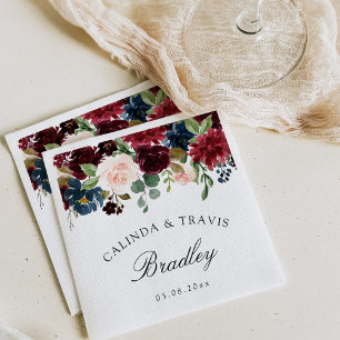 Serviette En Papier Bouquet Bourgogne   Cocktail mariage