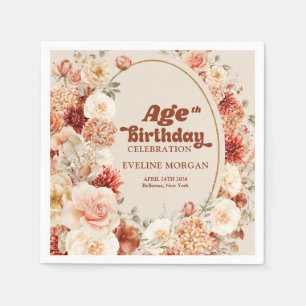 Serviette En Papier Bouquet coloré bleu terre cuite N'importe quel ann