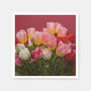 Serviette En Papier Bouquet coloré de Tulipes Papier Napkin