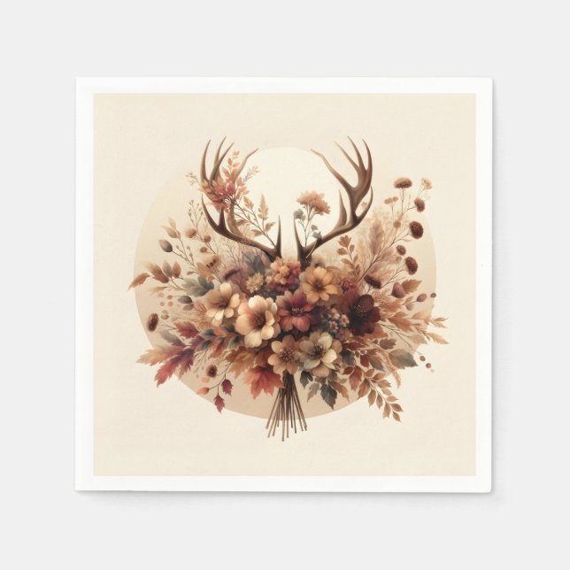 Serviette En Papier Bouquet d'automne Deer Antler (Devant)