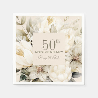 Serviette En Papier Bouquet de crème vanille personnalisé pour anniver