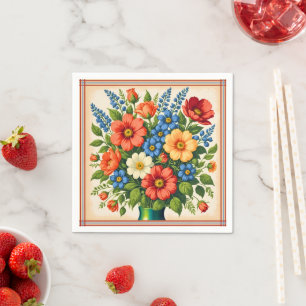Serviette En Papier Bouquet de fleurs vintage  