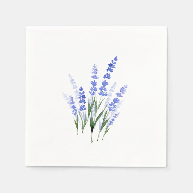 Serviette En Papier Bouquet de lavande aquarelle (Devant)