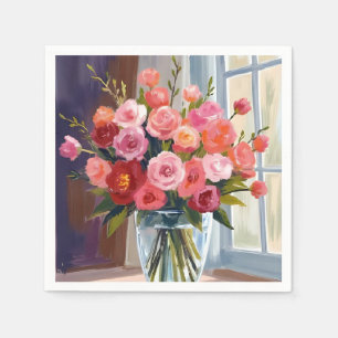 Serviette En Papier Bouquet de roses d'automne Florale automne Aquarel