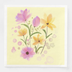Serviette En Papier Bouquet d'été d'aquarelle