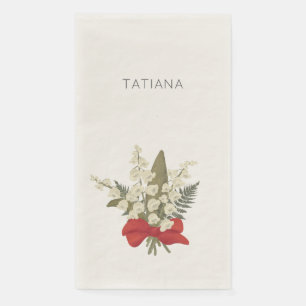 Serviette En Papier Bouquet floral de muguet personnalisé avec nom
