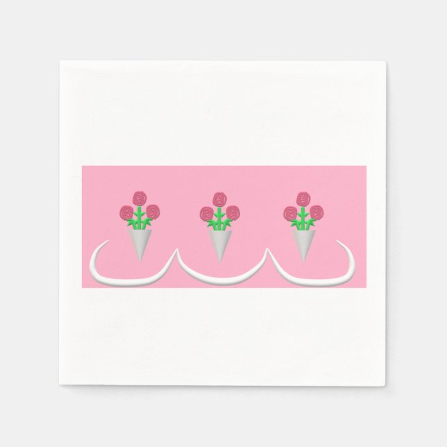 Serviette En Papier Bouquet mariage (Devant)