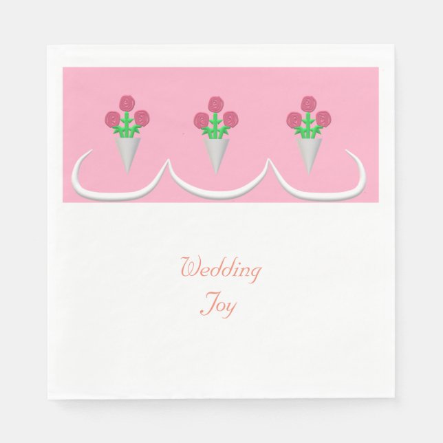 Serviette En Papier Bouquet mariage—Joie Mariage (Devant)