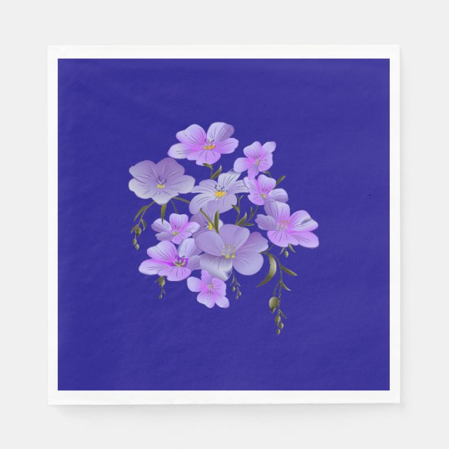 Serviette En Papier Bouquet Pastel Pretty Lilac (Devant)