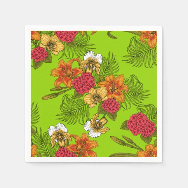 Serviette En Papier Bouquet tropical (Devant)