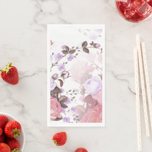 Serviette En Papier Bouquets de Roses 5 (En situation)