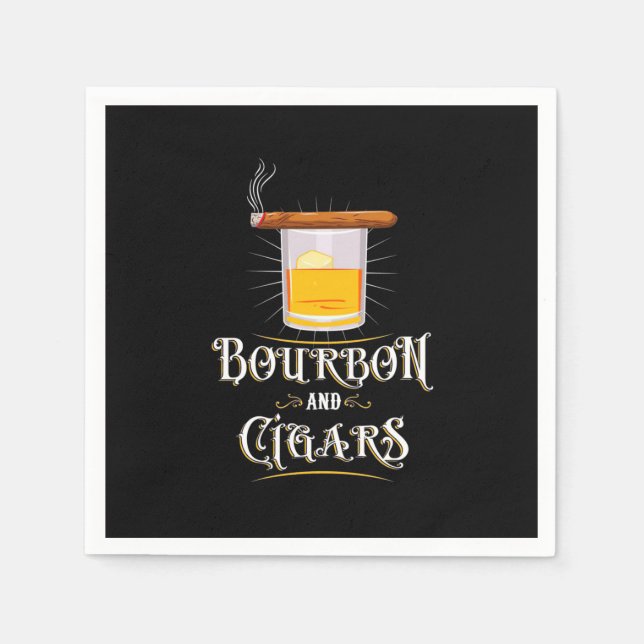 Serviette En Papier Bourbon Et Cigares (Devant)